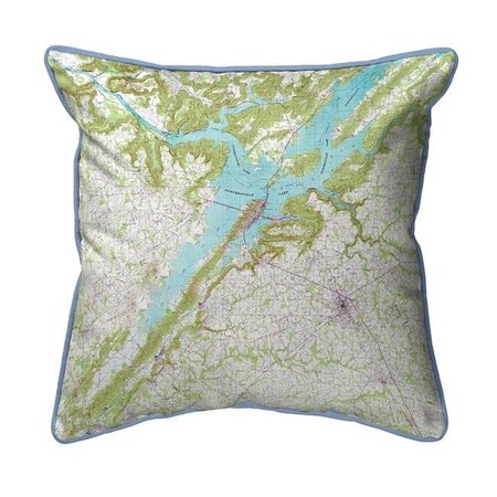 BETSY DRAKE Betsy Drake ZP611 22 x 22 in. Lake Guntersville; AL Nautical Map Extra Large Zippered Indoor & Outdoor Pillow ZP611